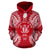 Niue Polynesian ll Over Hoodie Map Red White - Polynesian Pride