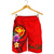 Hawaii Polynesian Custom Personalised Men's Shorts - Floral With Seal Red - Polynesian Pride