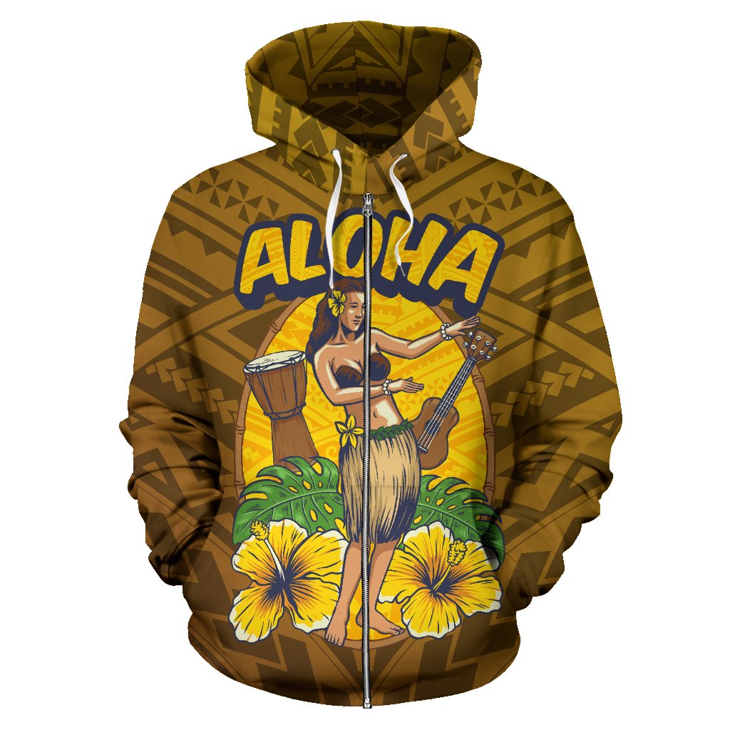 Aloha Hula Dance Zip up Hoodie - Polynesian Pride