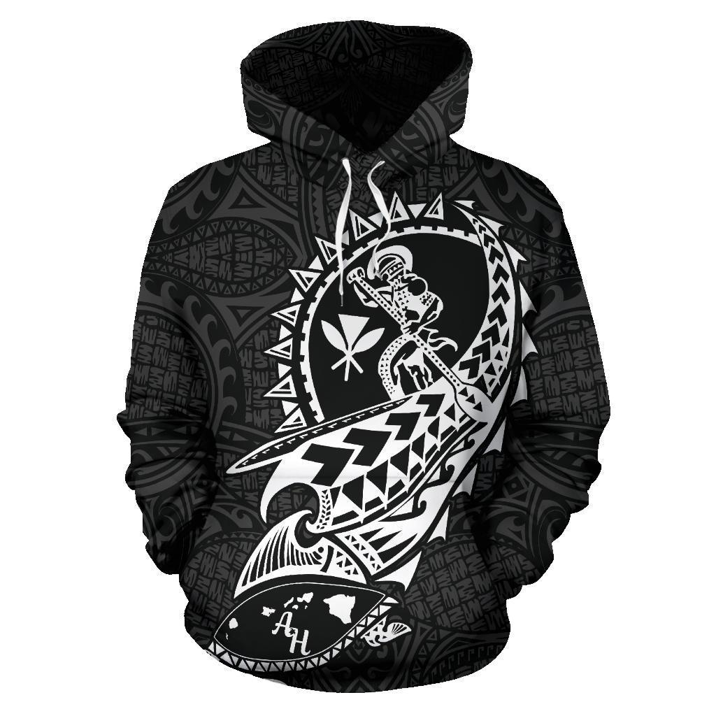 Polynesian Suffer Kanaka Warrior Hawaii Hoodie White - Polynesian Pride
