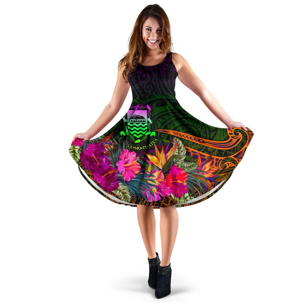 Tuvalu Women's Dress - Summer Hibiscus Women Reggae - Polynesian Pride