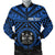 Fiji Personalised Men's Bomber Jacket - Fiji Seal With Polynesian Tattoo Style ( Blue) Blue - Polynesian Pride