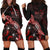 FiJi Polynesian Hoodie Dress - Turtle With Blooming Hibiscus Red Red - Polynesian Pride