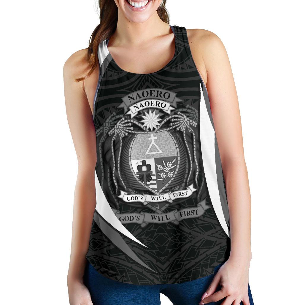 Nauru Polynesian Racerback Tank (Women) - Nauru Spirit (White) - Polynesian Pride
