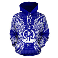 Vanuatu Polynesian ll Over Hoodie Map Blue - Polynesian Pride