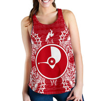 Yap Polynesian Women Tank Top Map Red White Red - Polynesian Pride