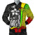 Kosrae Micronesia Men's Bomber Jackets Reggae - Turtle With Hook Reggae - Polynesian Pride