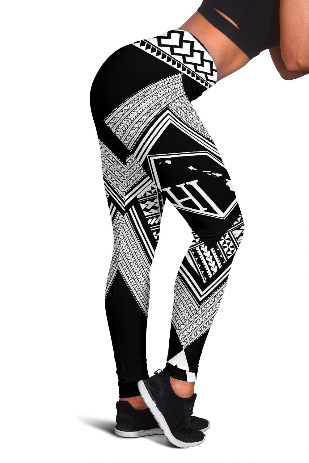 Hawaii Polynesian Leggings - Diamond Style White - Polynesian Pride