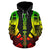 Poly All Over Custom Zip up Hoodie Polynesian Tattoo Reggae Color Style - Polynesian Pride