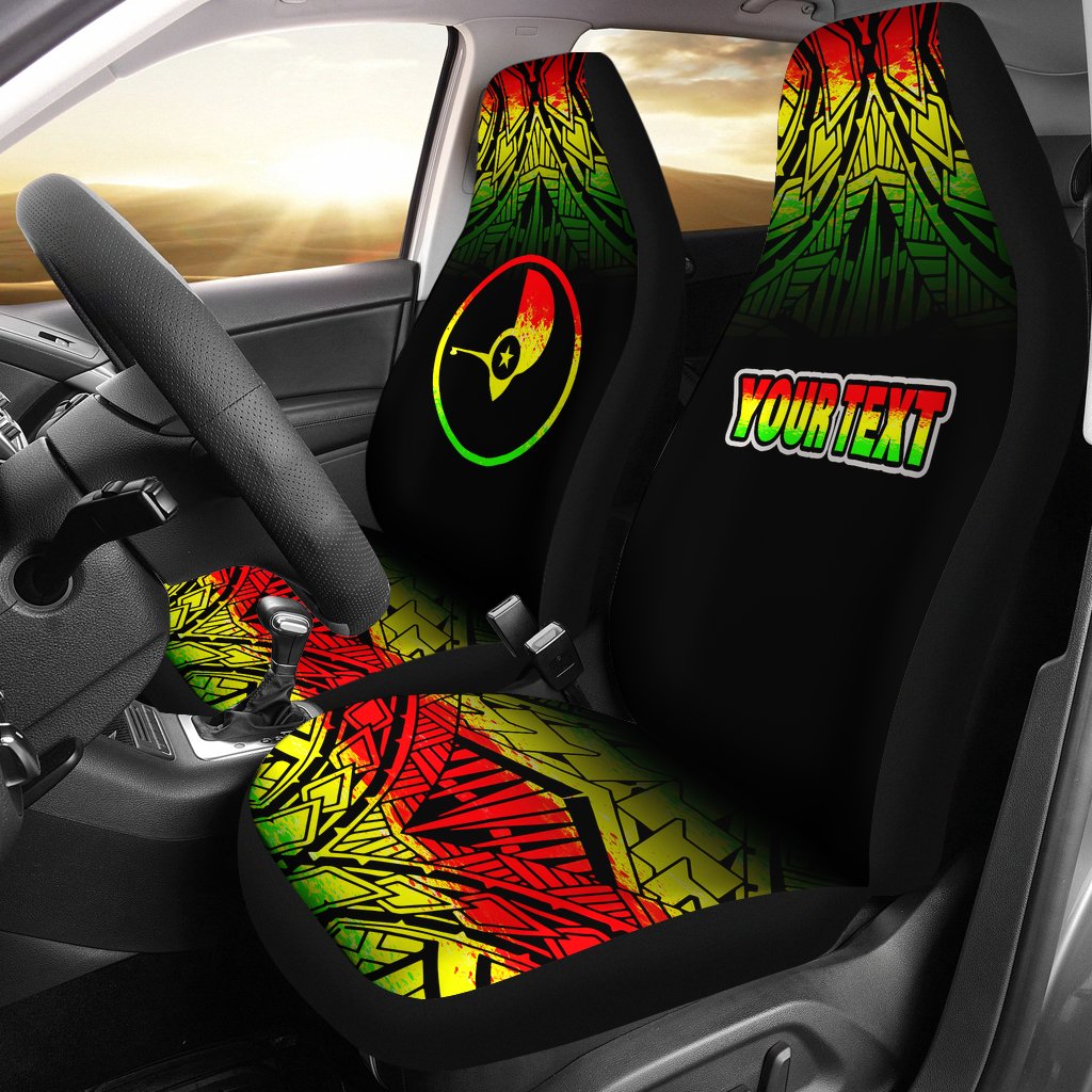 Yap Custom Personalised Car Seat Covers - Yap Flag Fog Reggae Style Universal Fit Reggae - Polynesian Pride