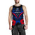 Samoa Tattoo Men Tank Top Hibiscus K9 Blue - Polynesian Pride