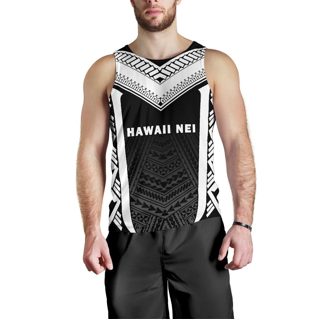 Hawaii Kanaka Polynesian Men's Tank Top Active White - Polynesian Pride