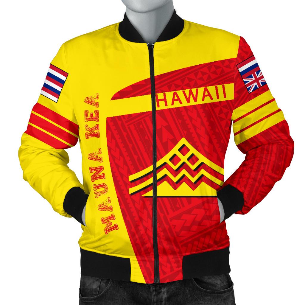 Hawaii Polynesian Mauna Kea Sport Men's Bomber Jacket - Premium Style Yellow - Polynesian Pride