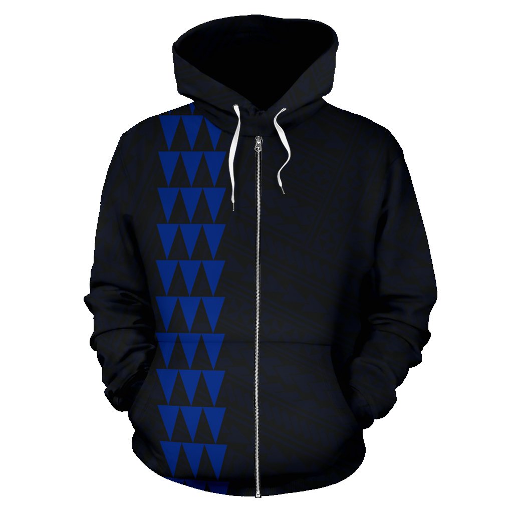 Hawaii Kakau Polynesian Blue Hammerhead Shark Hoodie (Zip) - Polynesian Pride