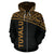 Tuvalu Polynesian Zip up Hoodie Curve Gold - Polynesian Pride