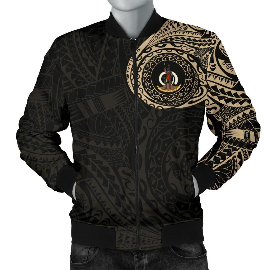 Vanuatu in My Heart Tattoo Men's Bomber Jacket Black - Polynesian Pride