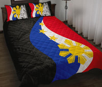Philippines Quilt Bed Set - King Lapu - Lapu Polynesian Pattern BLACK - Polynesian Pride