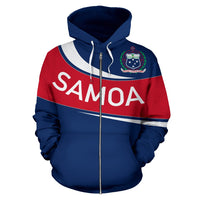 Samoa All Over Zip up Hoodie Century Style - Polynesian Pride