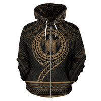 Polynesian Zip up Hoodie Polynesian Turtle Tattoo Style - Polynesian Pride