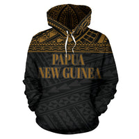 Papua New Guinea Polynesian ll Over Hoodie Gold Horizontal - Polynesian Pride