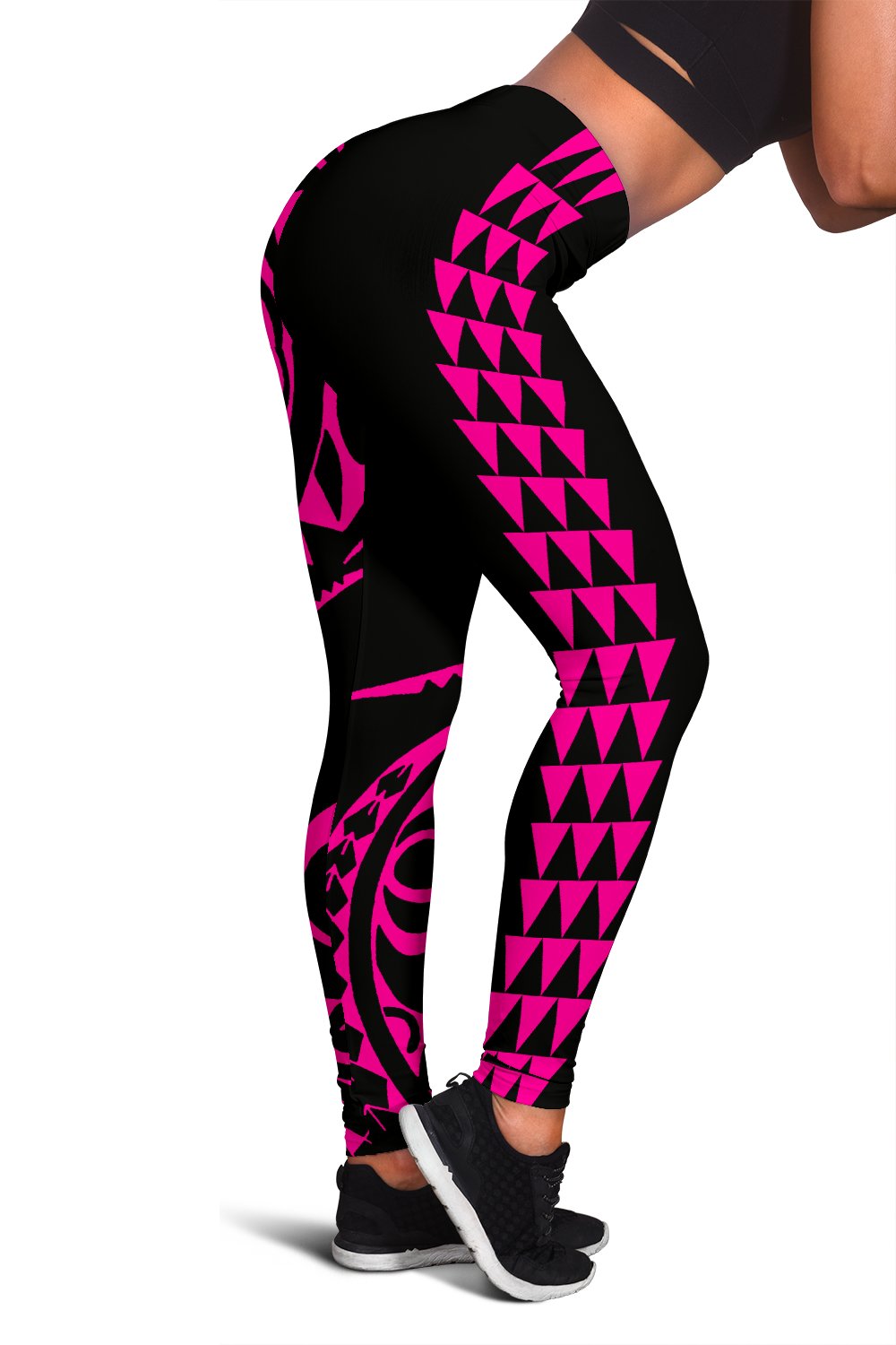 Pink Polynesian Tribal Women's Leggings White - Polynesian Pride