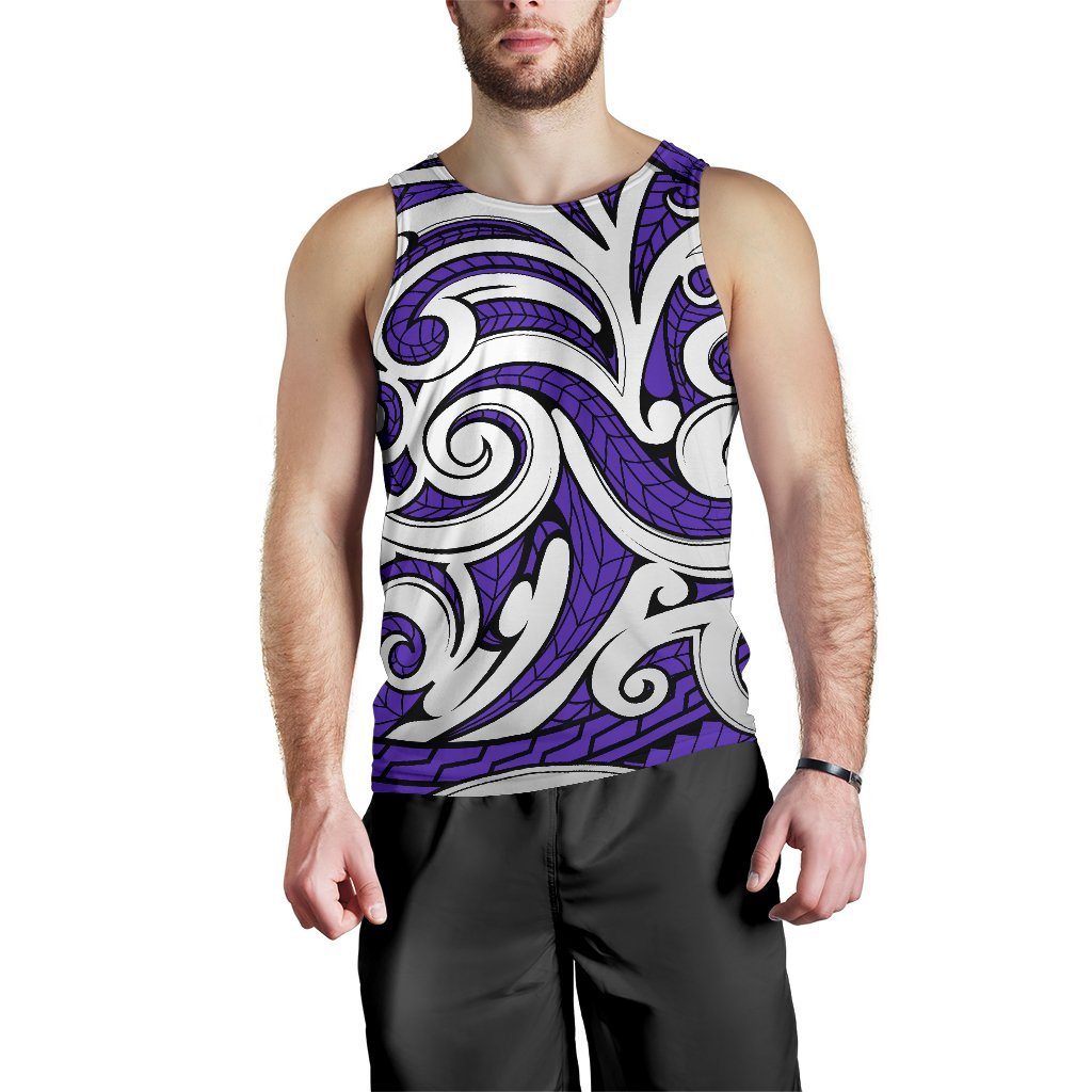 Polynesian Maori Ethnic Ornament Violet Hawaii Men's Tank Top Purple - Polynesian Pride