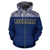 Guam All Over Zip up Hoodie Polynesian Hoodie Version - Polynesian Pride