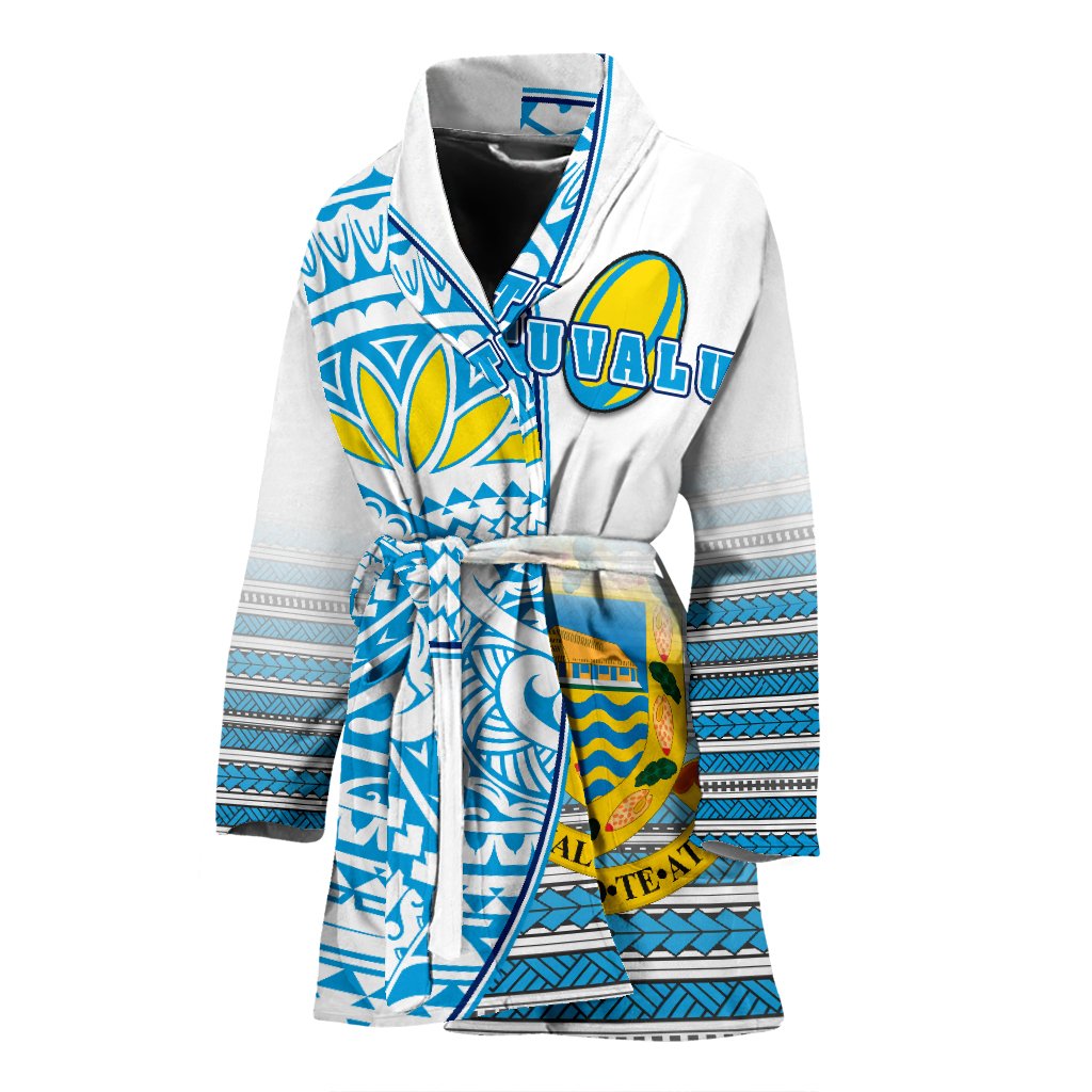 Tuvalu Rugby Women's Bath Robe Special Women's Bath Robe Universal Fit Blue - Polynesian Pride