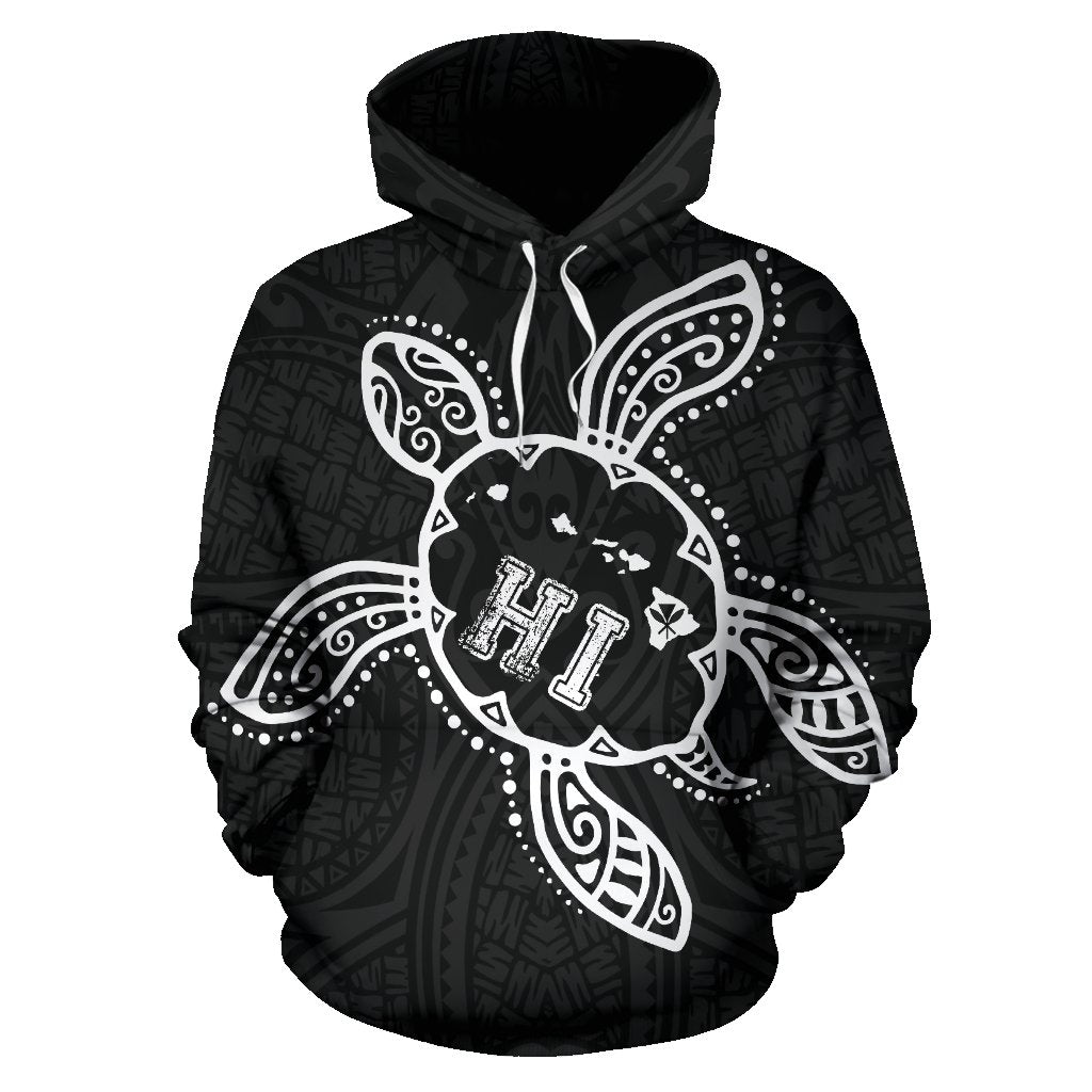 Hawaii Turtle Kanaka Map Polynesian Hoodie - Polynesian Pride