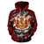 Polynesian Royal Coat of Arms Kanaka Map Hawaii Custom Zip Hoodie Red - Polynesian Pride