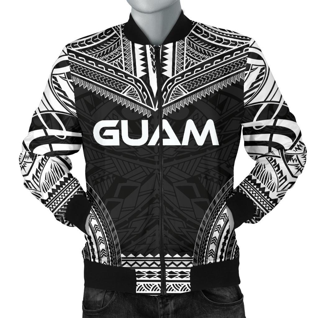 Guam Polynesian Chief Men's Bomber Jacket - Black Version Black - Polynesian Pride