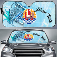 Tahiti Auto Sun Shades - Custom Personalised Polynesian Turtle Under The Sea Auto Sun Shade - Tahiti Universal Fit Blue - Polynesian Pride