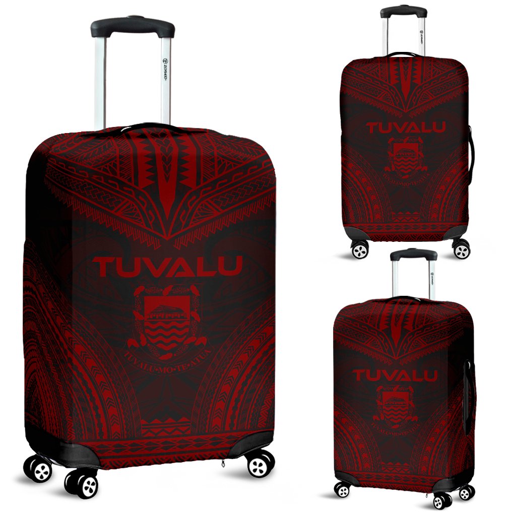 Tuvalu Polynesian Chief Luggage Cover - Red Version Red - Polynesian Pride