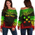 Gambier Islands Polynesian Chief Custom Personalised Women's Off Shoulder Sweater - Reggae Version Art - Polynesian Pride