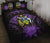 Solomon Islands Polynesian Quilt Bed Set Hibiscus Purple Black - Polynesian Pride