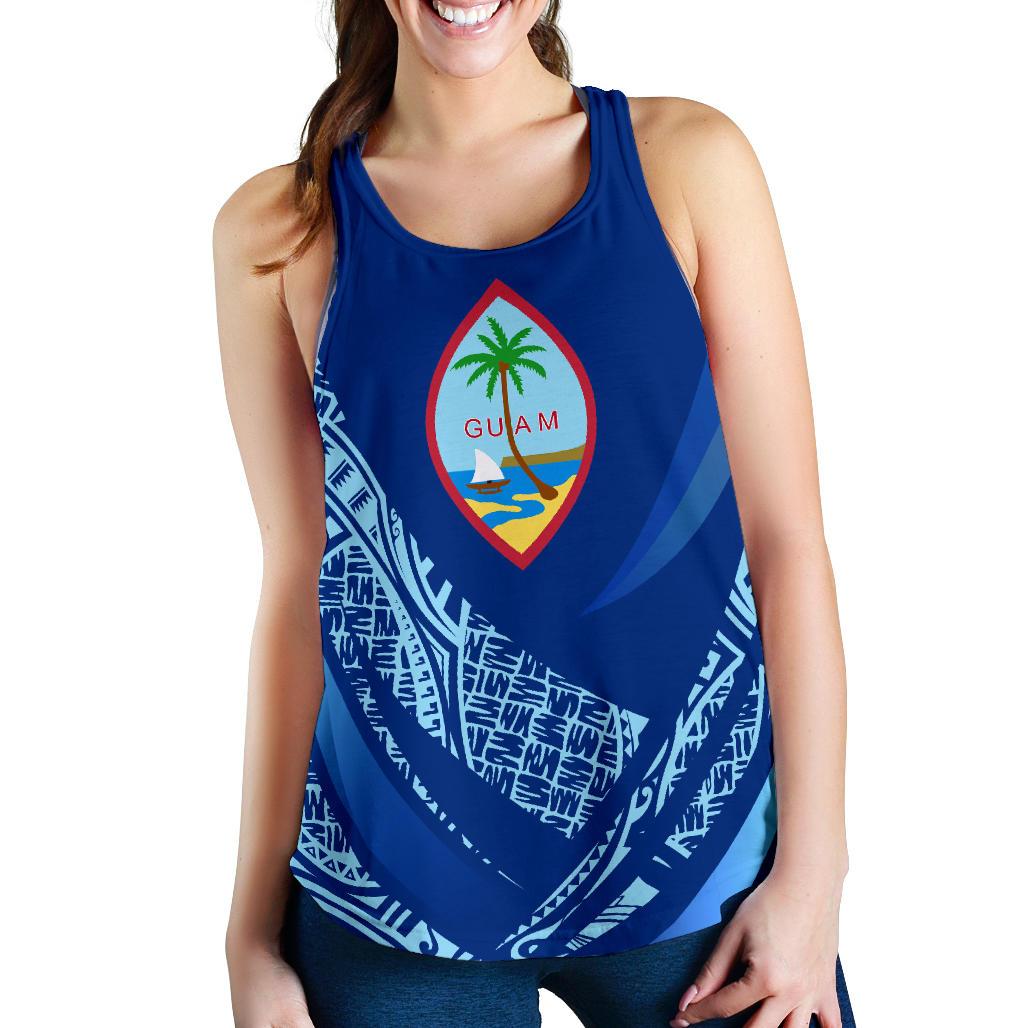 Guam Women's Racerback Tank - Polynesian Patterns Sport Style - Polynesian Pride