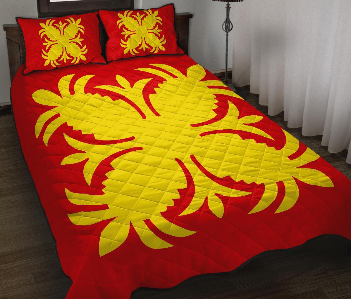 Hawaiian Quilt Bed Set Royal Pattern - Royal - A2 Style Art - Polynesian Pride