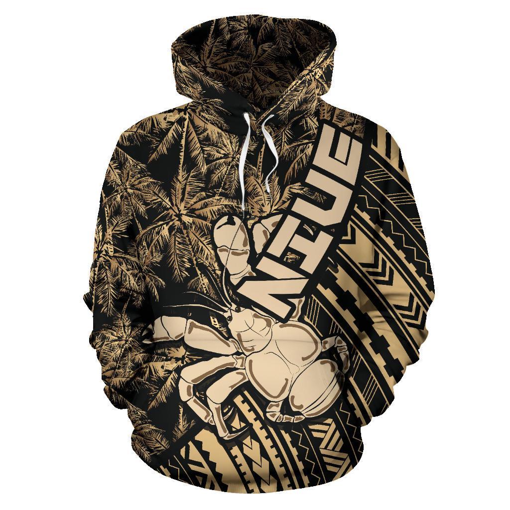 Niue Hoodie Niue Uga Coconut Tree Golden A02 - Polynesian Pride