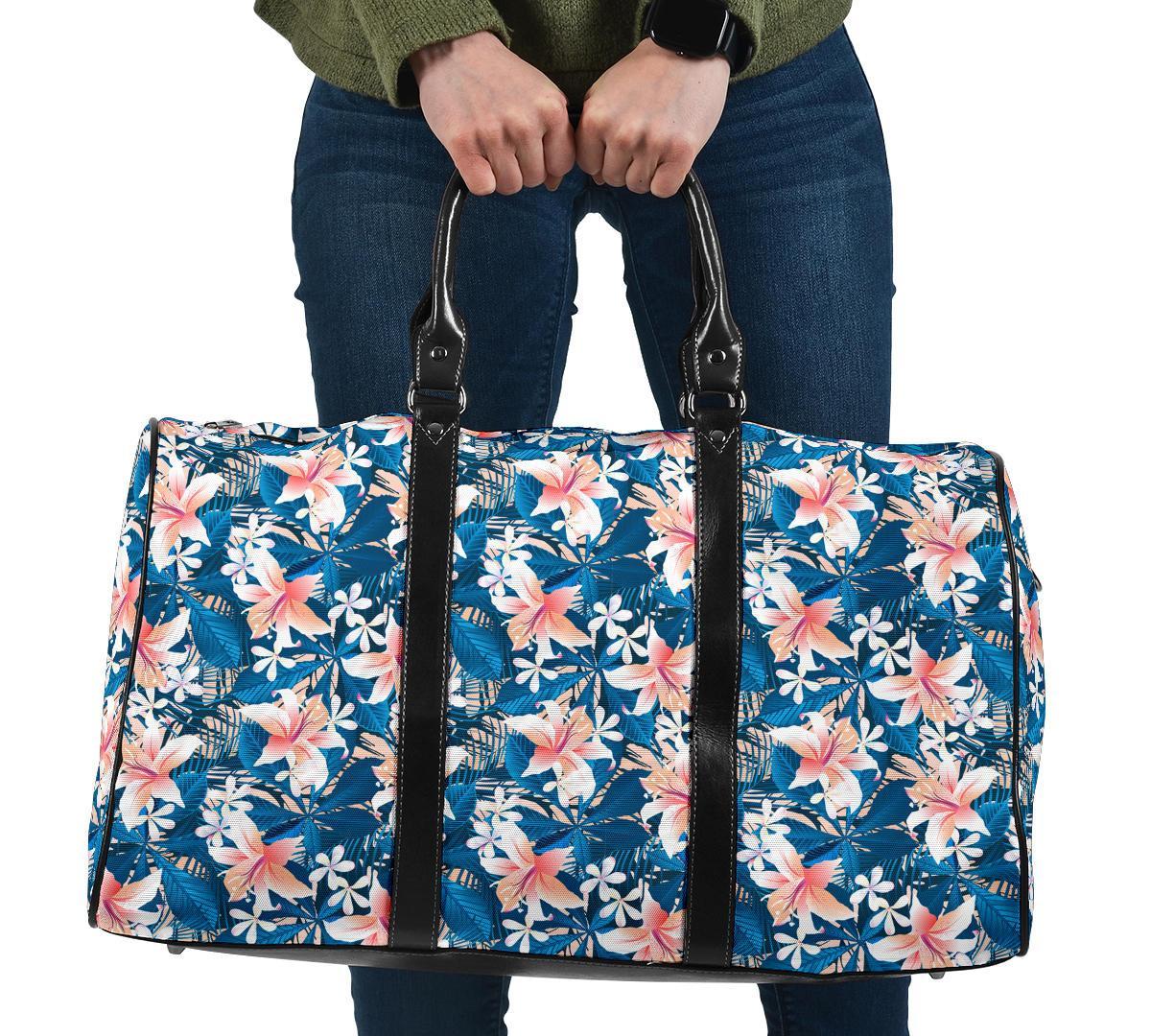 Hawaii Tropical Hibiscus Blue Hawaii Travel Bag Travel Bag One size Black - Polynesian Pride