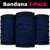 Hawaiian Kanaka Map Bandana 3 - Pack Attack Warrior Blue - Polynesian Pride
