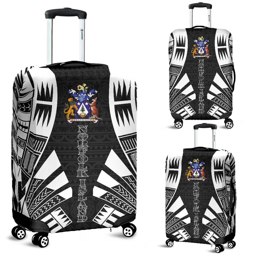 Norfolk Island Luggage Cover - Polynesian Tattoo Black Black - Polynesian Pride