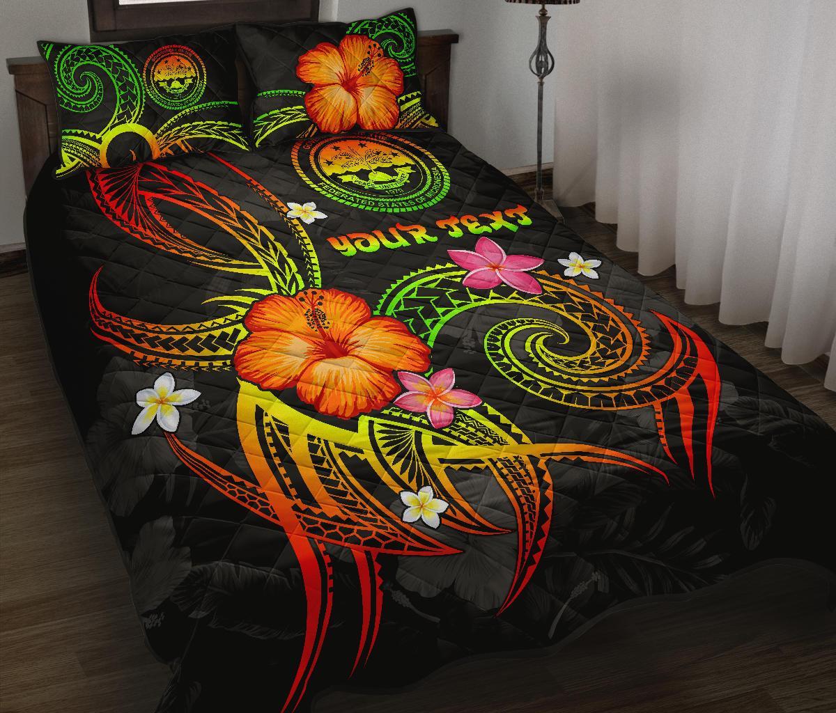 Federated States of Micronesia Polynesian Personalised Quilt Bed Set - Legend of FSM (Reggae) Art - Polynesian Pride