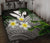 Kanaka Maoli (Hawaiian) Quilt Bed Set, Polynesian Plumeria Banana Leaves Gray - Polynesian Pride