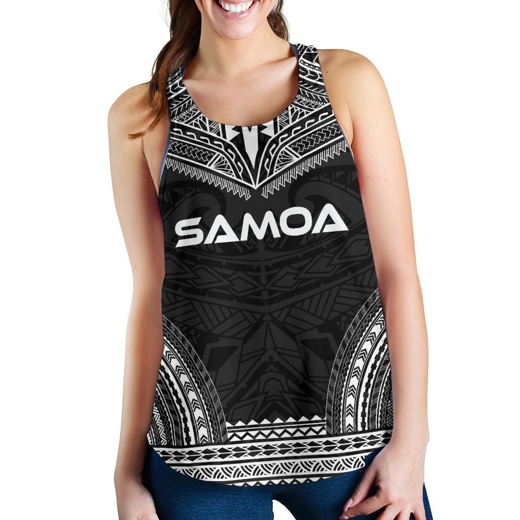 Samoa Women's Racerback Tank - Polynesian Chief Black Version Black - Polynesian Pride