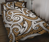 Hawaii Quilt Bed Set Polynesia Maori Ethnic Ornament AH Gold - Polynesian Pride