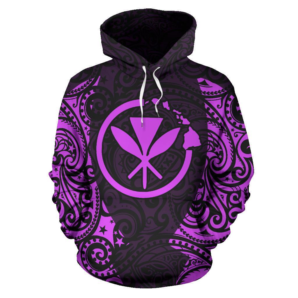 Hawaii Hoodie Kanaka Maoli Polynesian Tattoo Purple - Polynesian Pride