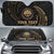 Polynesian Federated States of Micronesia Custom Personalised Sun Shades - Gold Tribal Wave Auto Sun Shade Universal Fit Gold - Polynesian Pride