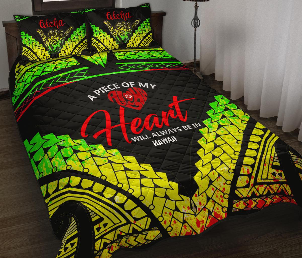 Hawaii Quilt Bed Set - A Piece Of My Heart Art - Polynesian Pride