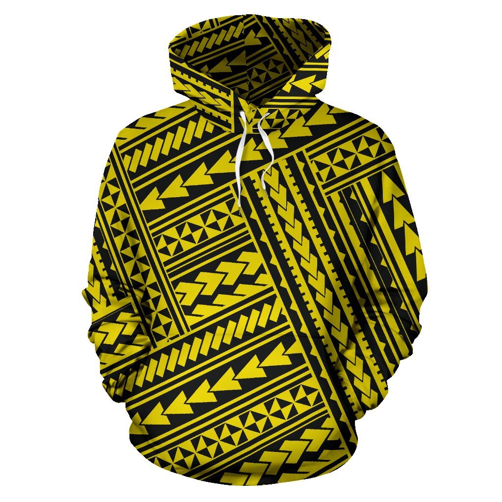 Hawaii Hoodie Polynesian Nation Yellow Pullover Unisex Art - Polynesian Pride