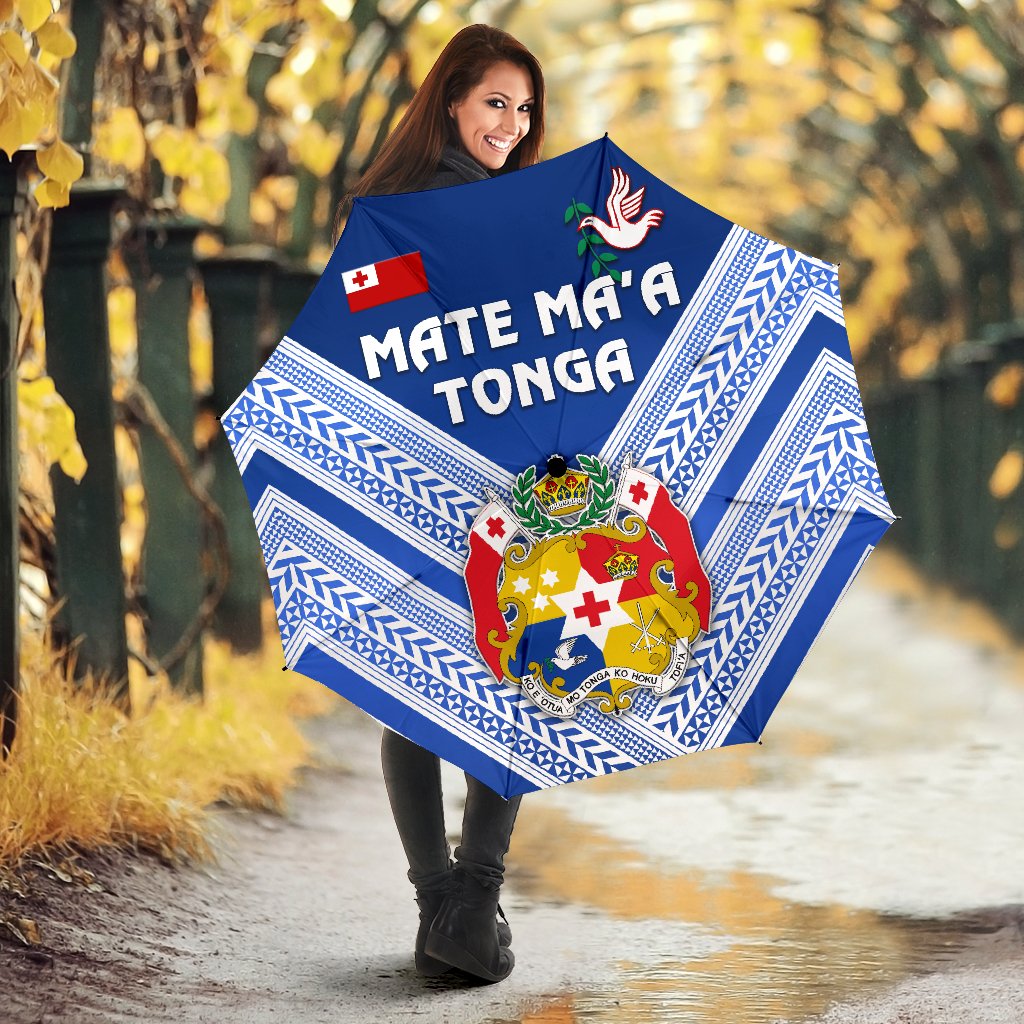 Mate Ma'a Tonga Rugby All Over Print Umbrellas Polynesian Creative Style - Blue Umbrella One Size Blue - Polynesian Pride